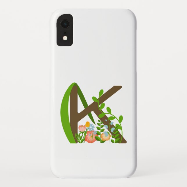 Capa Para iPhone, Case-Mate Letra maiúscula K monograma floral (Verso)