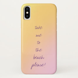 Capa Para iPhone Da Case-Mate "Leve-Me À Praia, Por Favor" Peach Ombre