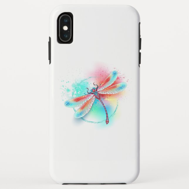 Capa Para iPhone, Case-Mate libélula vermelha sobre fundo de aquarela (Verso)