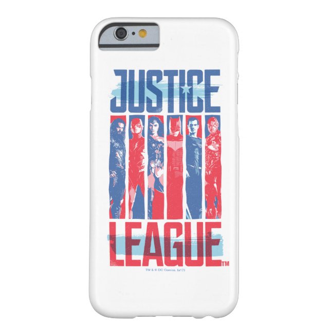 Capa Para iPhone, Case-Mate Liga da Justiça | Blue & Red Group Pop Art (Verso)