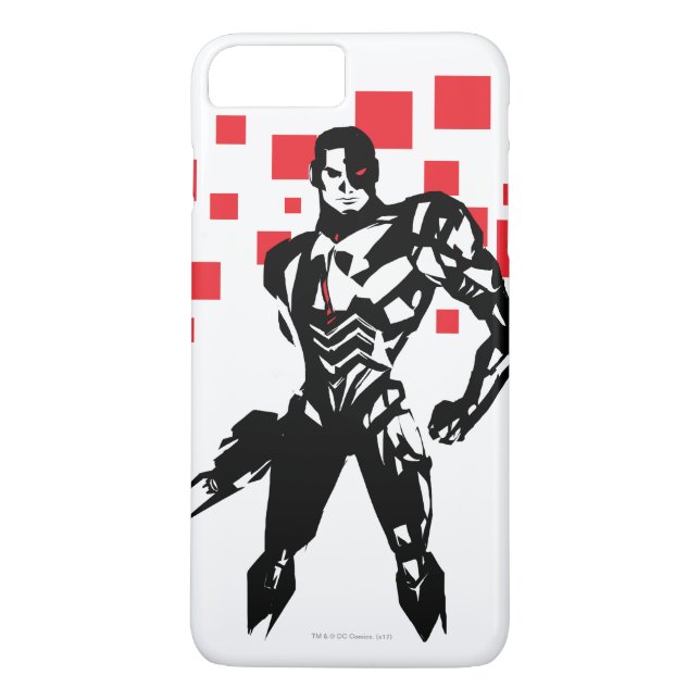 Capa Para iPhone, Case-Mate Liga da Justiça | Cyborg Digital Noir Pop Art (Verso)