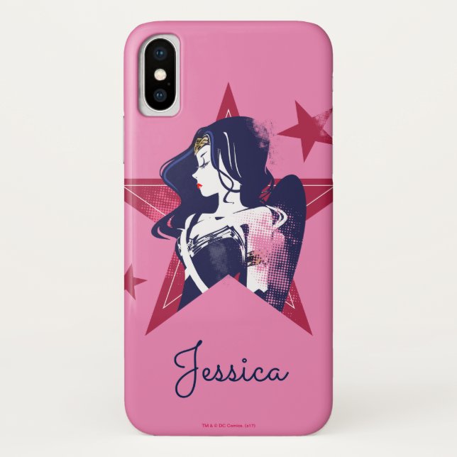 Capa Para iPhone, Case-Mate Liga da Justiça | Mulher Maravilha e Estrelas Pop (Verso)