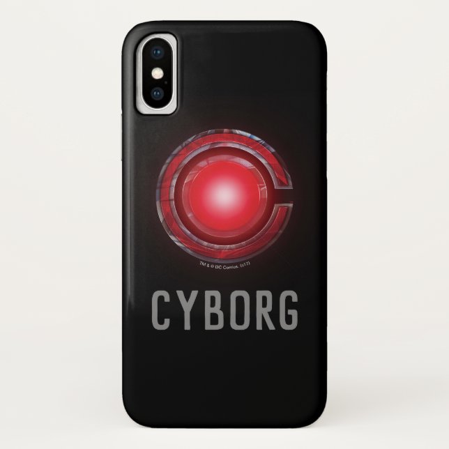 Capa Para iPhone, Case-Mate Liga da Justiça | Símbolo Cyborg brilhante (Verso)