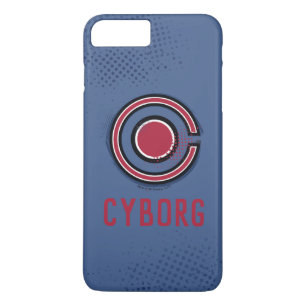 Capa iPhone 8 Plus/7 Plus Liga da Justiça  Símbolo Cyborg de pincel e meio