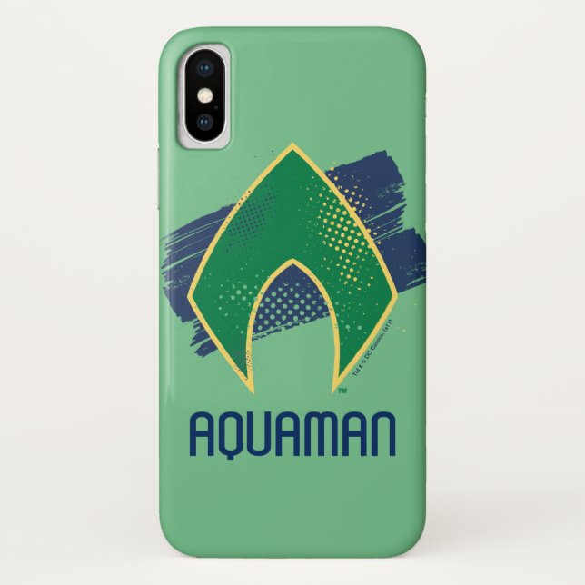 Capa Para iPhone, Case-Mate Liga da Justiça | Símbolo de Aquaman Pincel e Meio (Verso)