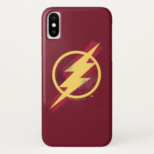 Capa Para iPhone X Liga da Justiça  Símbolo Flash Pincel e Meio-Ton