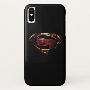 Capa Para iPhone X Liga da Justiça  Símbolo metálico-superman