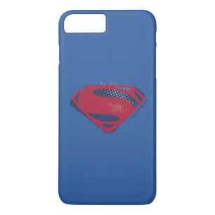 Capa iPhone 8 Plus/7 Plus Liga da Justiça   Símbolo Superman Pincel e Meio-T