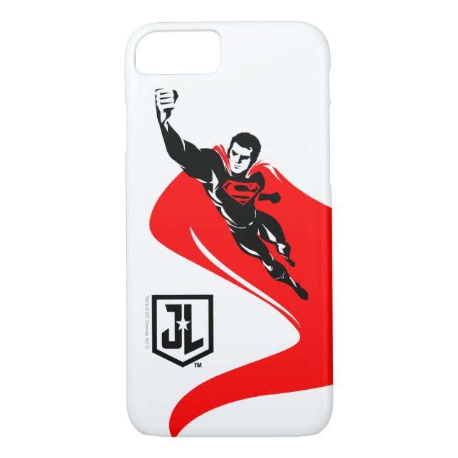 Capa Para iPhone, Case-Mate Liga da Justiça | Superman Flying Noir Pop Art (Verso)