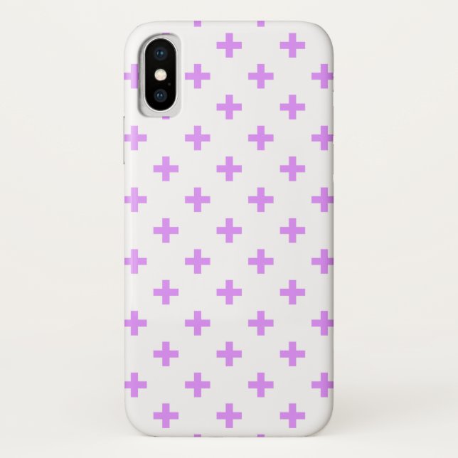 Capa Para iPhone, Case-Mate Lilac polka cruza em branco (Verso)