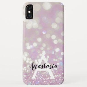 Capa Para iPhone Da Case-Mate Lilás Menina Brilho Glitter Faíscas Monograma Nome