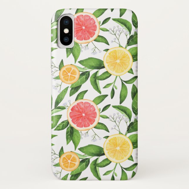 Capa Para iPhone, Case-Mate Limões de Aquarelas, Laranjas e Toranjas (Verso)