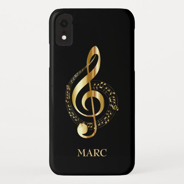 Capa Para iPhone, Case-Mate Limpeza Dourada Monogramada (Verso)
