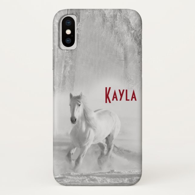 Capa Para iPhone, Case-Mate Linda galopagem do Cavalo Branco-Árabe (Verso)
