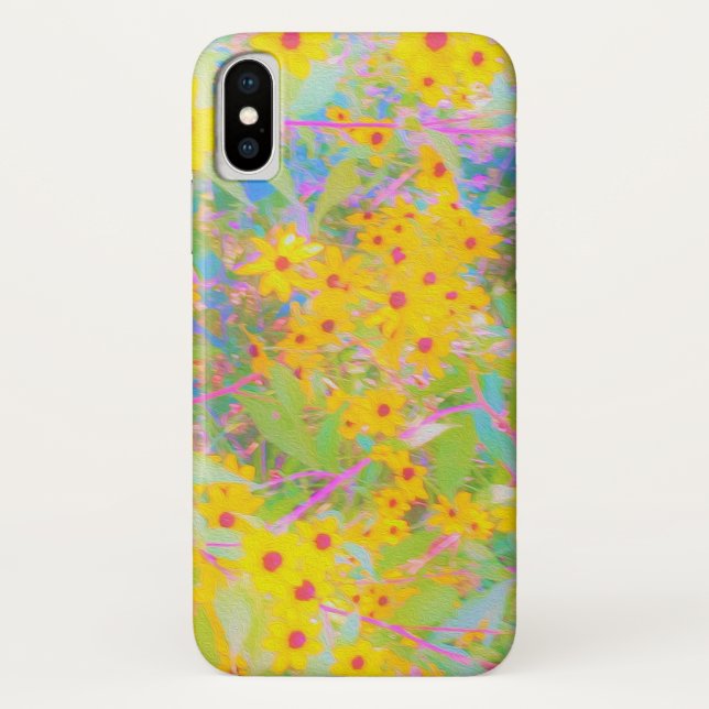 Capa Para iPhone, Case-Mate Lindas Flores Amarelas e Vermelhas com Turquesa (Verso)