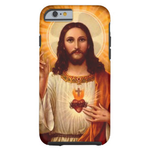 Capa Tough Para iPhone 6 Lindo religioso, Sagrado Coração de Jesus