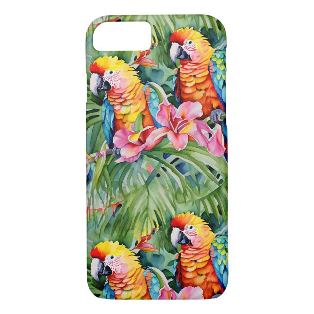 Capa Para iPhone, Case-Mate Lindos papagaios e flores tropicais (Verso)