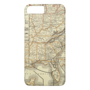 Capa iPhone 8 Plus/7 Plus Linha atlântica da costa do mapa