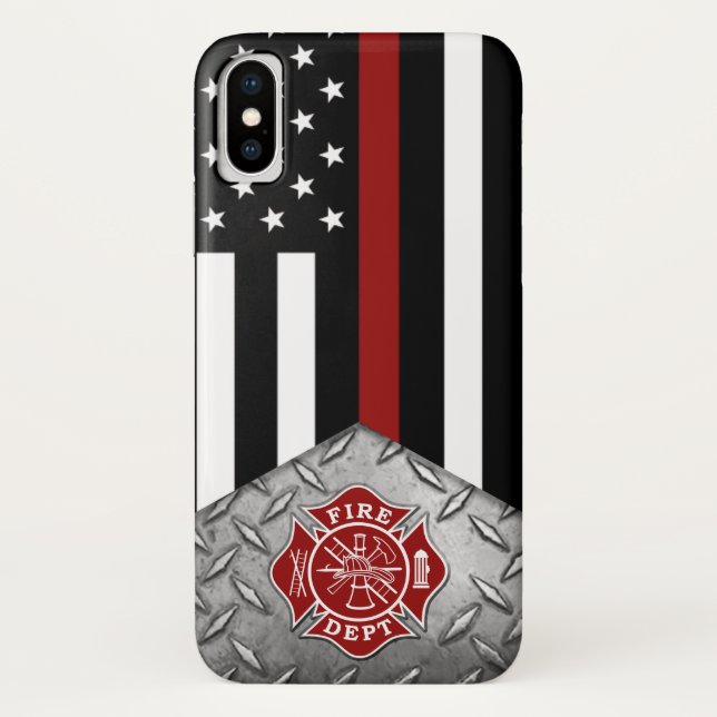 Capa Para iPhone, Case-Mate Linha Vermelha fina de bombeiro (Verso)