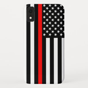 Capa Para iPhone XR Linha vermelha fina símbolo da bandeira americana
