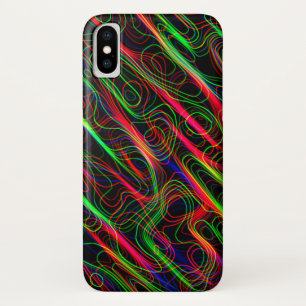 Capa Para iPhone X Linhas Neon Multicolor