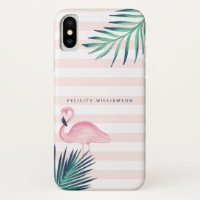 Listra cor-de-rosa & branca do flamingo tropical