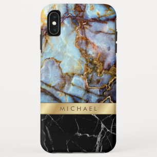 Capa Para iPhone XS Max Listra de mármore do ouro das texturas da pedra d