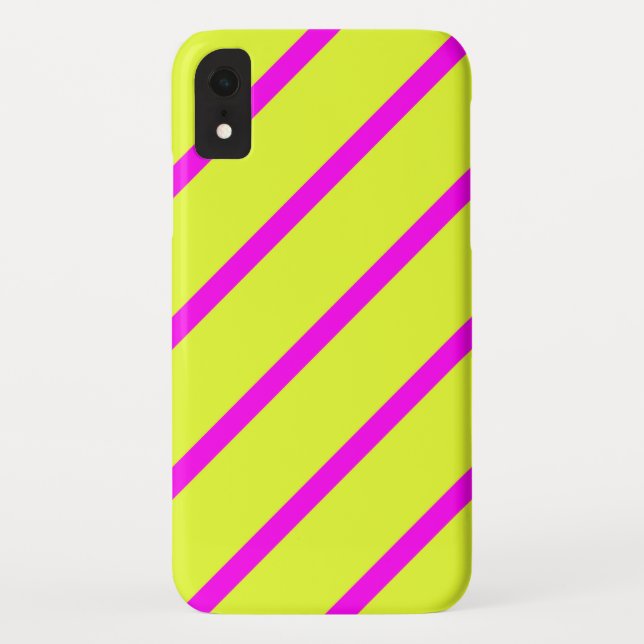 Capa Para iPhone, Case-Mate Listras amarelas neon e rosa vibrante (Verso)