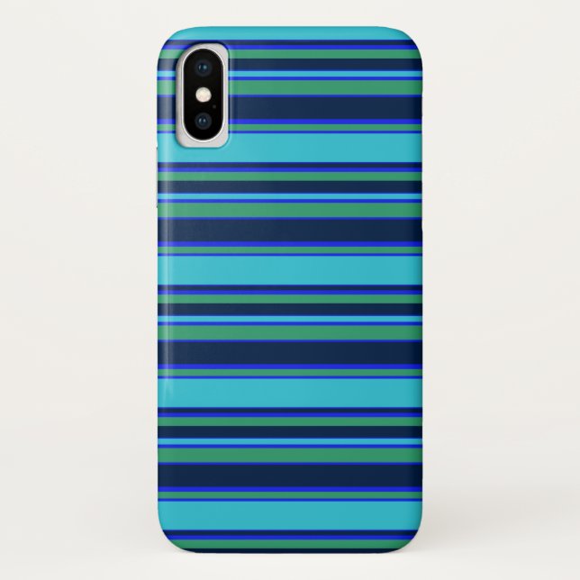 Capa Para iPhone, Case-Mate Listras azuis e verdes (Verso)