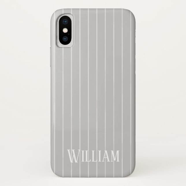 Capa Para iPhone, Case-Mate Listras de cinza personalizadas (Verso)