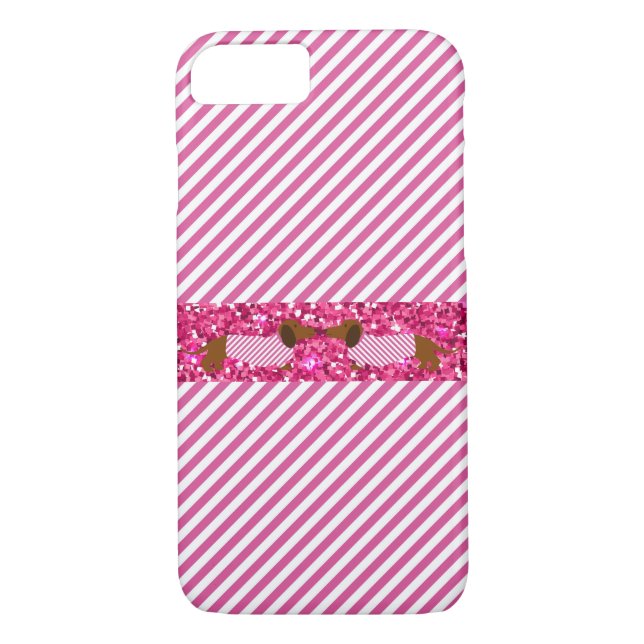 Capa Para iPhone, Case-Mate Listras de Literatura Rosa Dachshund Pink / iPad (Verso)