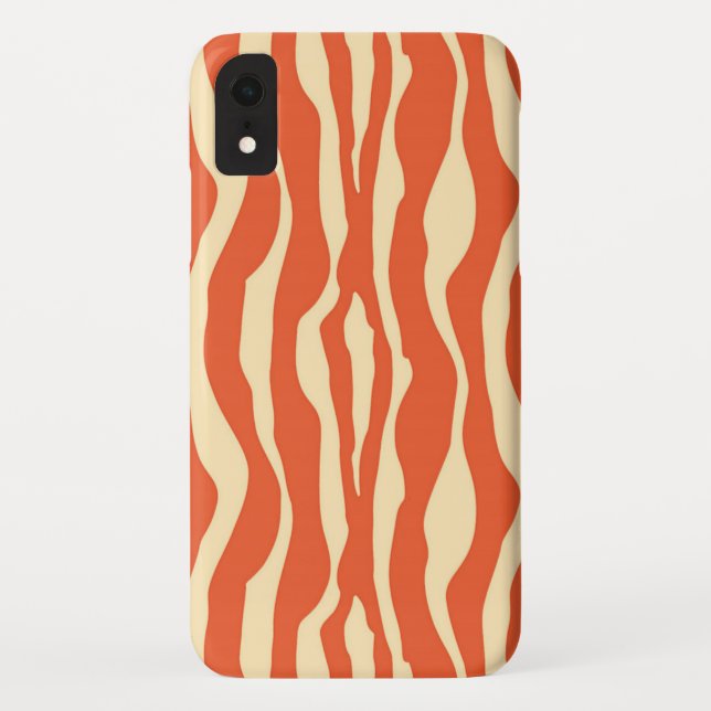Capa Para iPhone, Case-Mate Listras de zebra - Mandarin e laranja claro (Verso)