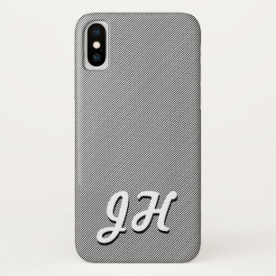Capa Para iPhone Da Case-Mate Listras Finas Pretas e Brancas Iniciais com Esti