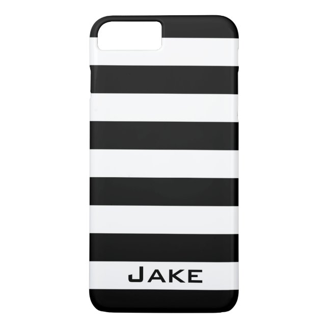 Capa Para iPhone, Case-Mate Listras Pretas e Brancas Simples e Ousadas (Verso)