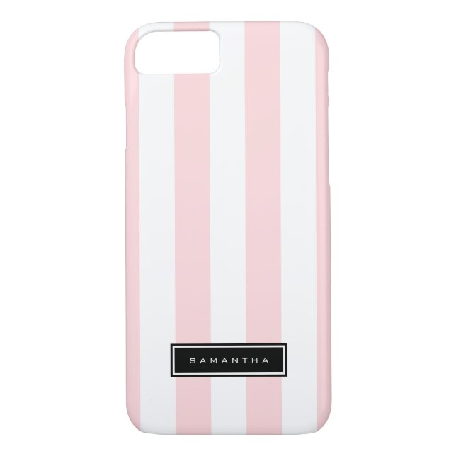 Capa Para iPhone, Case-Mate Listras Rosa e Brancas (Verso)