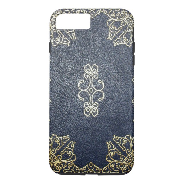 Capa Para iPhone, Case-Mate Livro Azul, Dourado e Dourado (Verso)