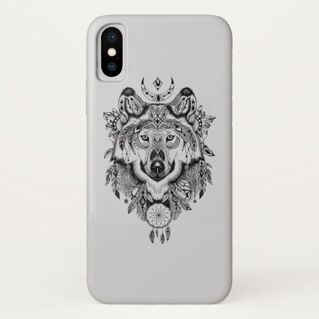 Capa Para iPhone, Case-Mate Lobo tribal indiano (Verso)