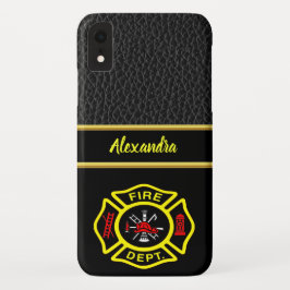 Capa Para iPhone Da Case-Mate Logotipo do Corpo de Bombeiros Crachá Preto e Amar