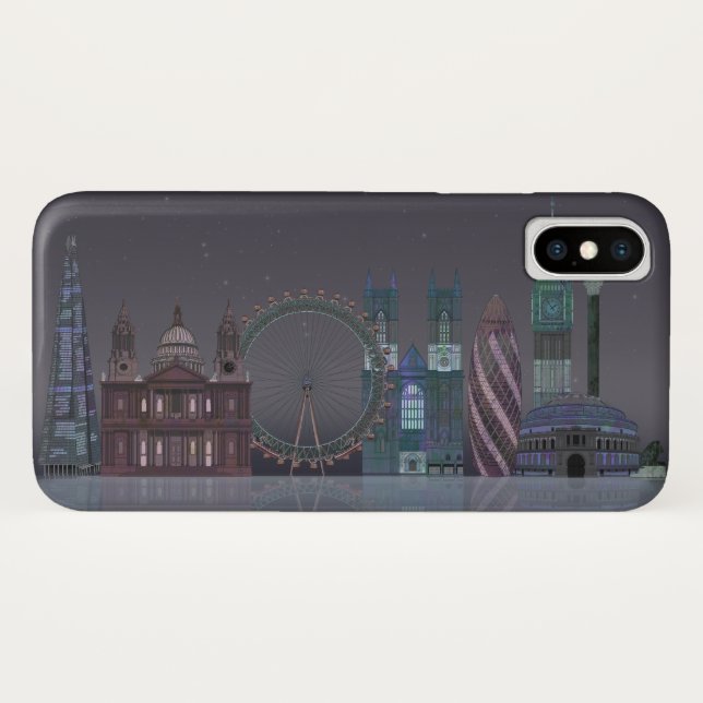 Capa Para iPhone, Case-Mate Londres Skyline Night Refletions (Verso (Horizontal))