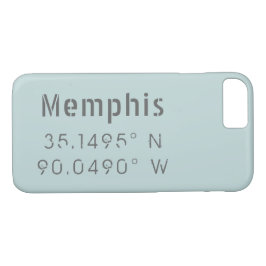 Capa iPhone 8/ 7 Longitude do Latitude Memphis