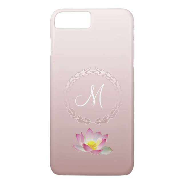 Capa Para iPhone, Case-Mate Lotus Flower Laurel Wreath Monograma (Verso)