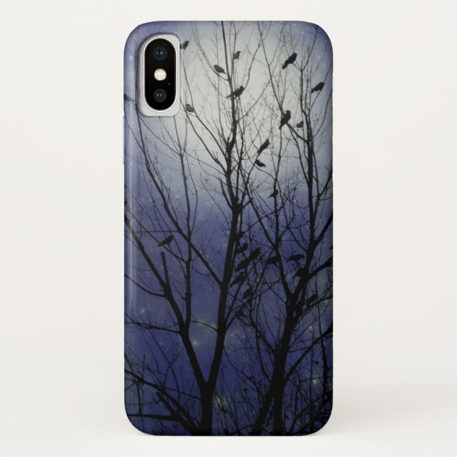 Capa Para iPhone, Case-Mate Lua Azul Noite Brilhante De Corvos (Verso)