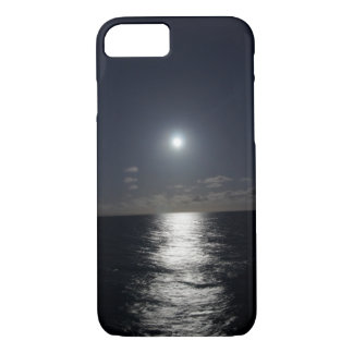 Capa iPhone 8/ 7 lua do caso do iPhone 7 & praia do oceano na noite