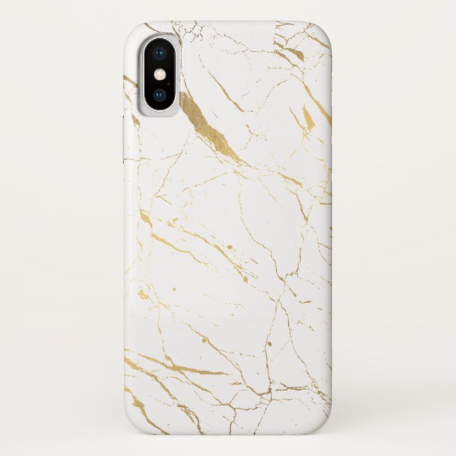 Capa Para iPhone, Case-Mate Luxe White e Dourado Marble (Verso)