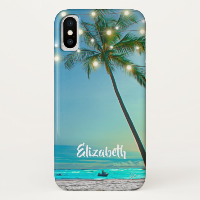 Capa Para iPhone, Case-Mate Luzes havaianas tropicais elegantes das palmas da (Verso)