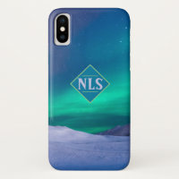 Luzes nortes Aurora Borealis e Neve.