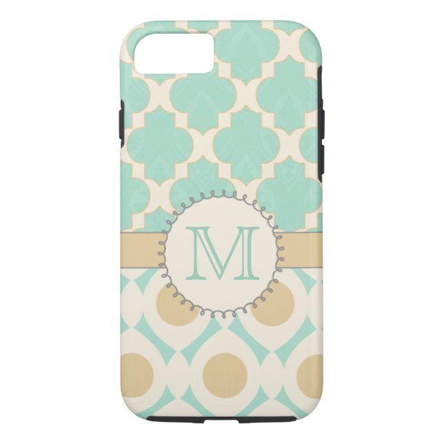 Capa Para iPhone, Case-Mate Mac de Mally do monograma de Quatrefoil (Verso)