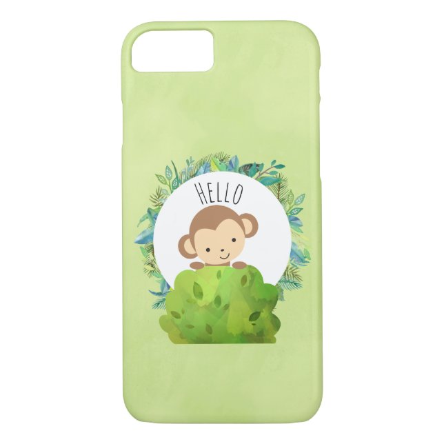 Capa Para iPhone, Case-Mate Macaco giro saindo de trás de uma Alô Bush (Verso)