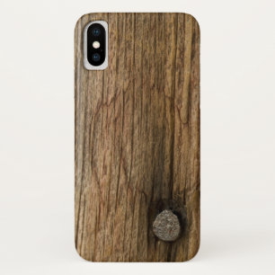 Capa Para iPhone X Madeira de Faux Weathered Barn