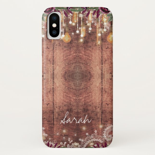 Capa Para iPhone, Case-Mate Madeira e luzes russas personalizadas (Verso)